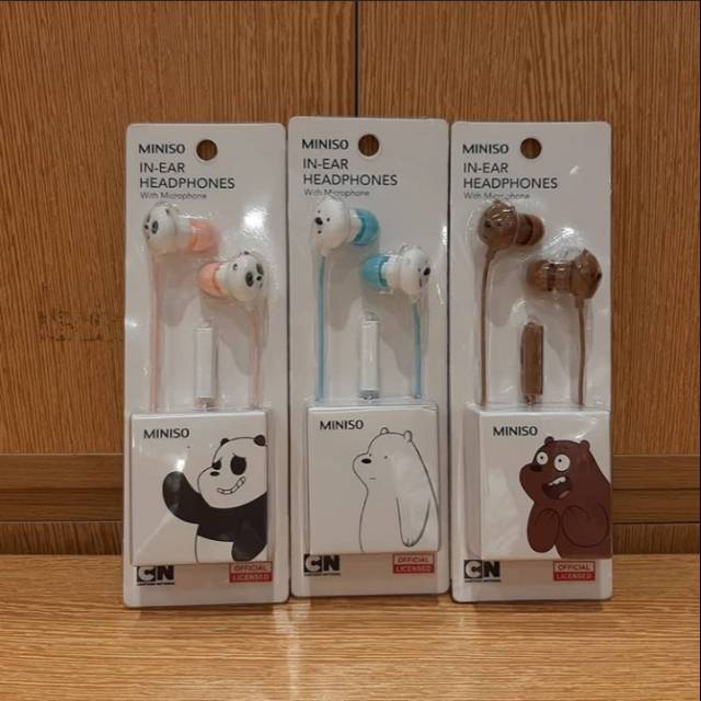 miniso we bare bears earphones