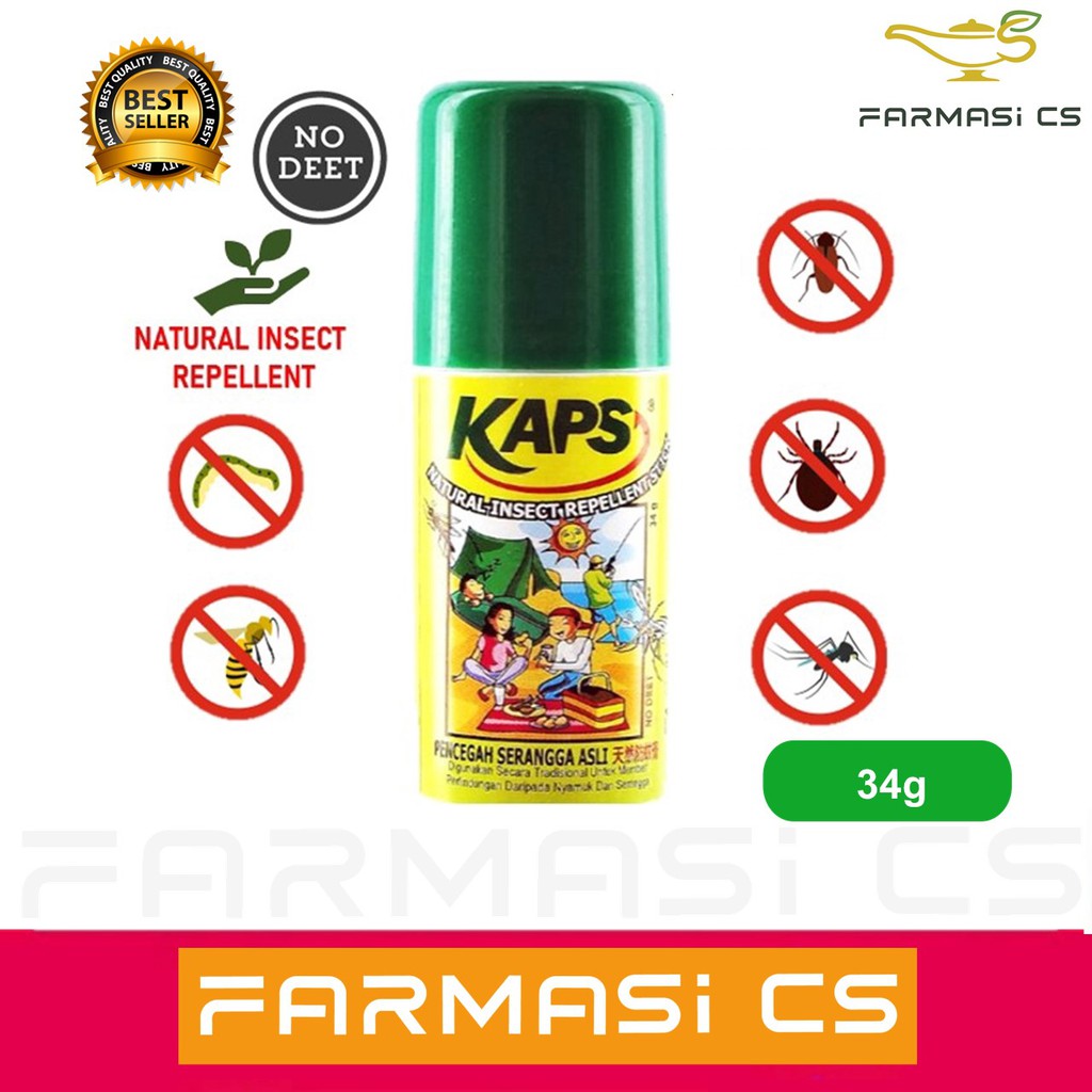 Kaps Natural Insect Repellent Stick 34g EXP05/2025 [ No deet, Mosquito