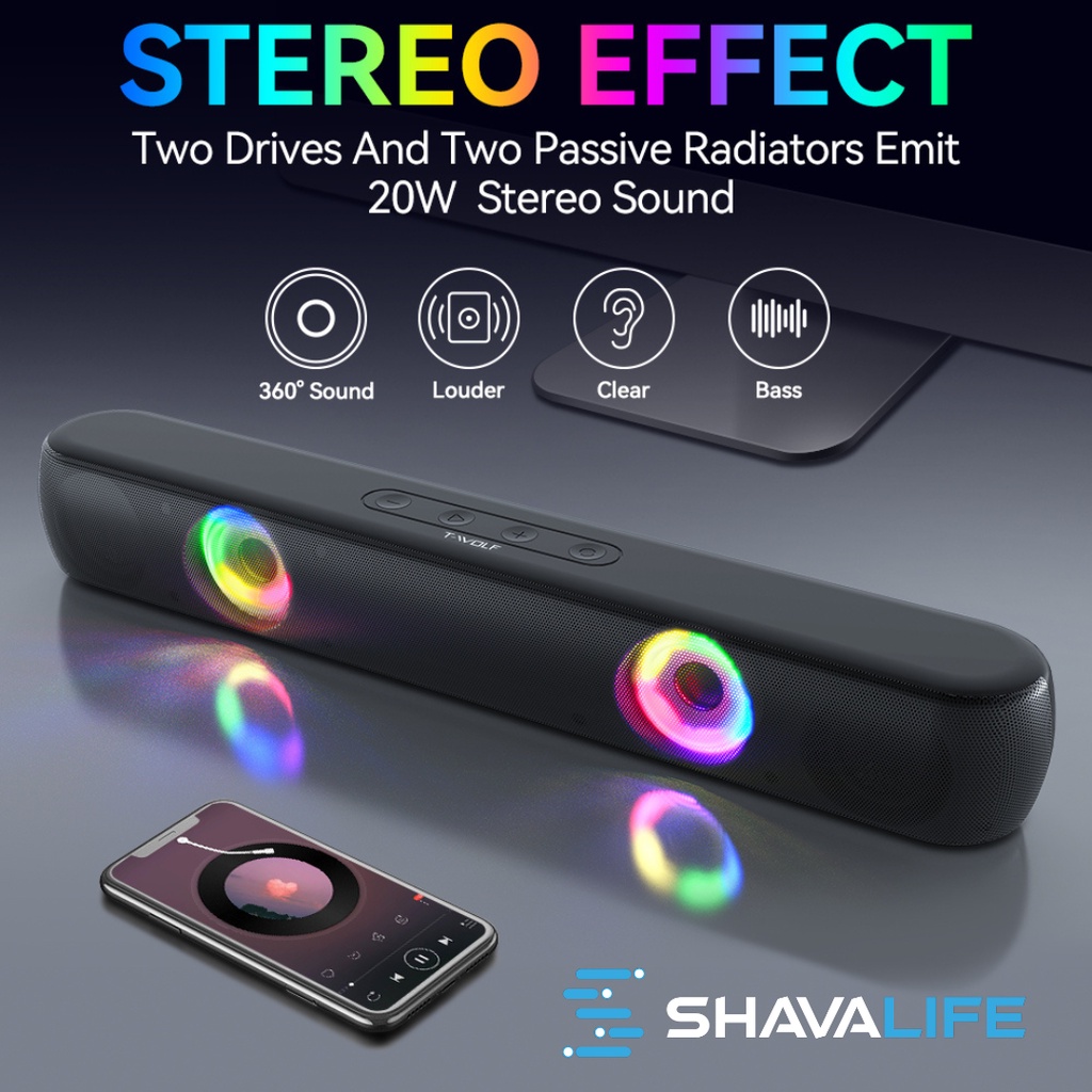 【SG Ready Stock】Portable Bluetooth Soundbar Wireless Speaker with FM Radio