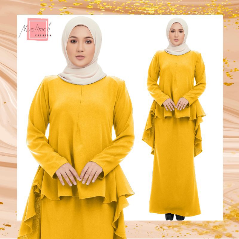 Kurung Launa By Muslimah Fashion Brown Gold Mustard Red Maroon Shopee Singapore