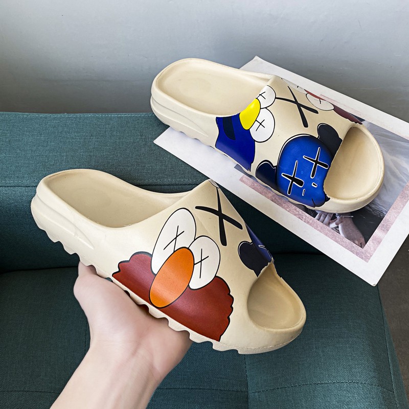 Ready stock! Classic Sesame Street x Kaws Yeezy Slide flip flop  Sliders（Size 36-46) | Shopee Singapore