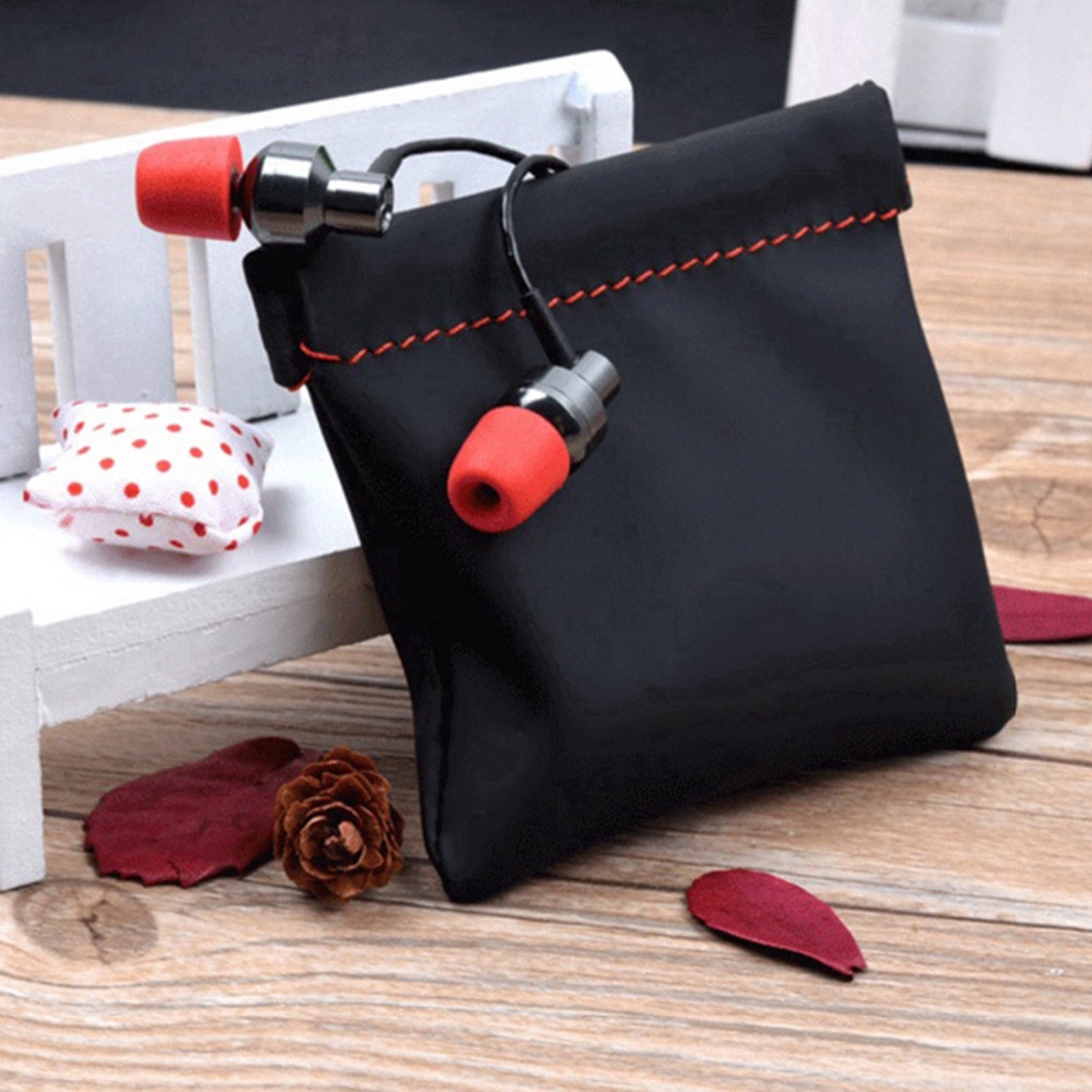 Earphone Bag PU Leather Headset Carrying Pouch Headphone Case Package