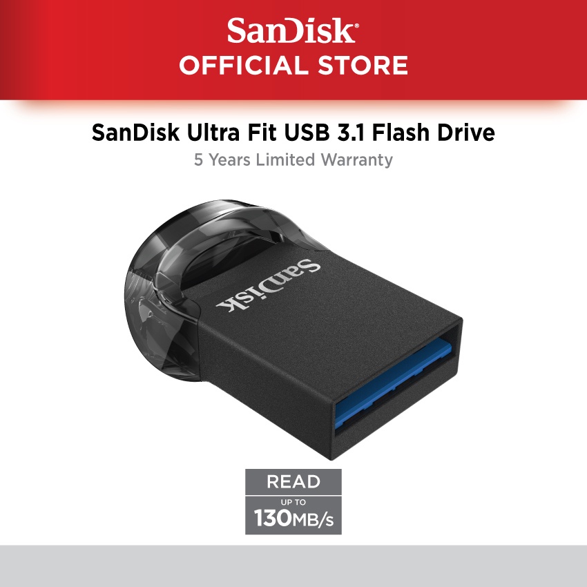 SanDisk Ultra Fit USB 3.1 Flash Drive 130MB/s SDCZ430 5 Years Limited Warranty