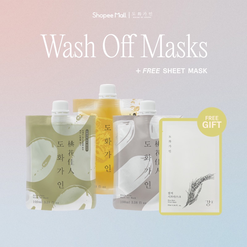 [House of Dohwa] Wash Off Mask Pack (THREE PACK VALUE SET : Rice ...