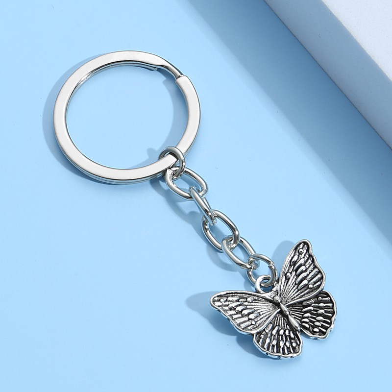 Keyrings Sequin Butterfly Keychain Bag Hanging Acces Key Ring Cute Fashion Gift