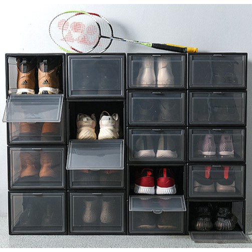 4or2 Boxes Sale Big Capacity Aj Stackable Shoe Box Rack Storage Cabinet Sneakers Drawer Shelf Shopee Singapore