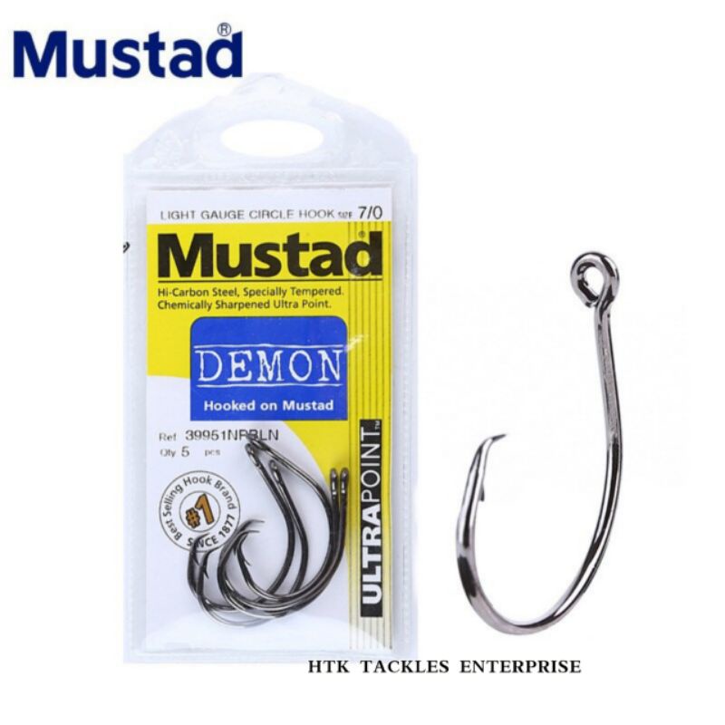 Shop Malaysia Mustad Circle Hook Demon 39951npbln Shopee Singapore