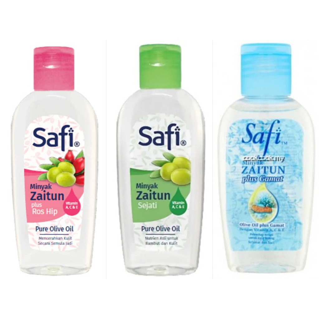 Shop Malaysia Safi Pure Olive Oil Olive Oil Plus Rose Hip True Plus Gamat 50ml 150ml 180ml Extra 20 Shopee Singapore