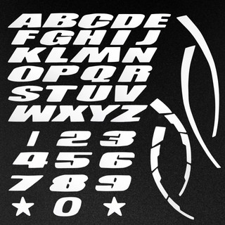 White A-Z 0-9 Sticker High 2.7cm Car Motorcycle Universal personality sticker Wheel Sticker 3D English  letter number Tire sticker decal