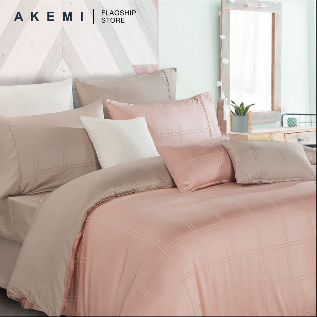 Akemi Tencel Modal Earnest Dakota Checks Pink Bloom Quilt