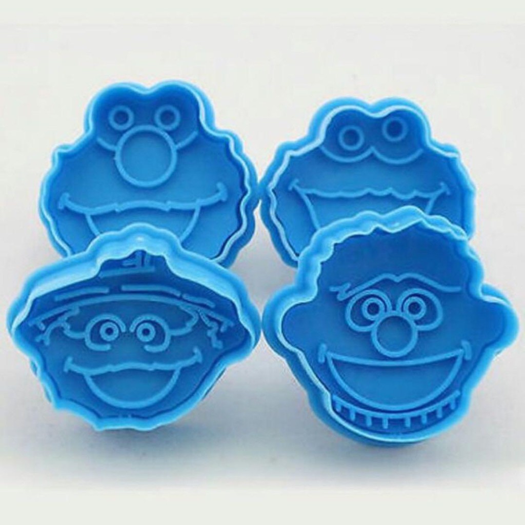 ️SG SELLER ️ Sesame Street Cookie Cutters / Stamps Set Of 4 Elmo