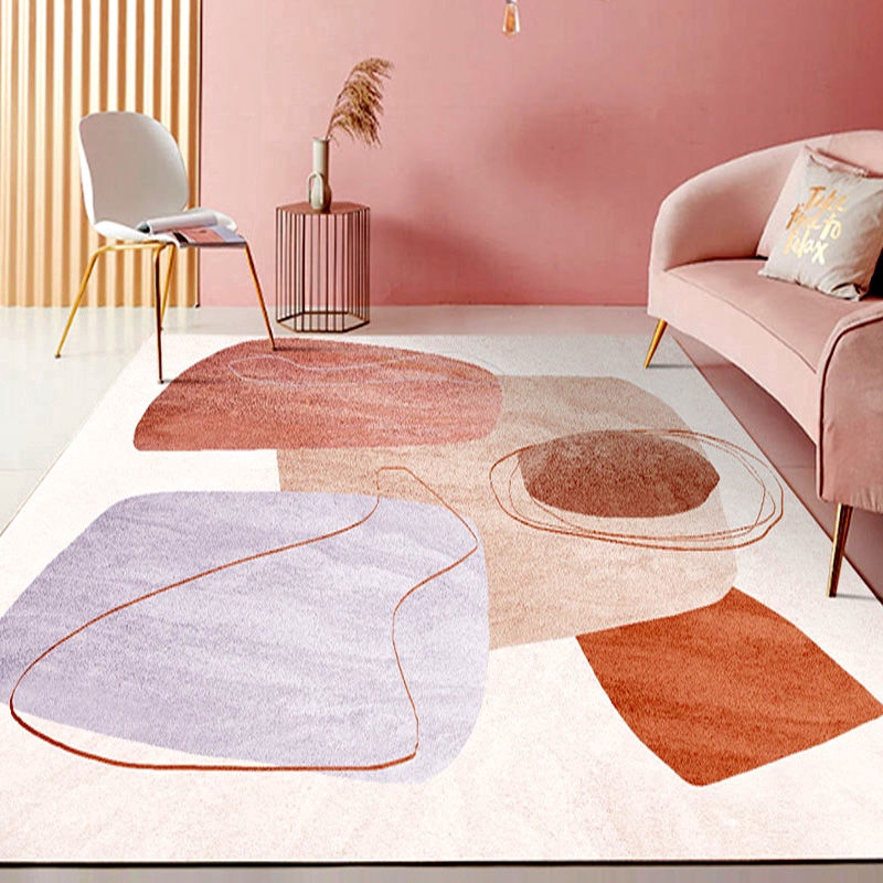 Morandi Nordic Pink Grey Geometry L/Xl/Xxl Ready Stock Karpet !!3D