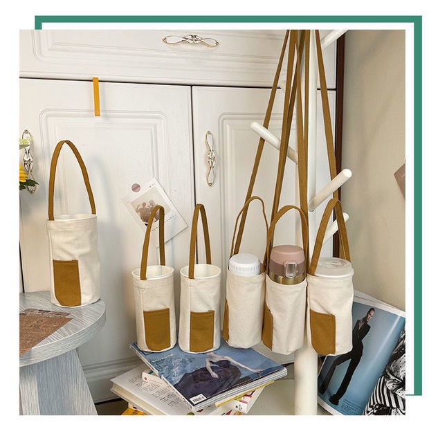 Water Bottle Carrier Water Bottle Strap Artistic Retro Canvas Bag Hand