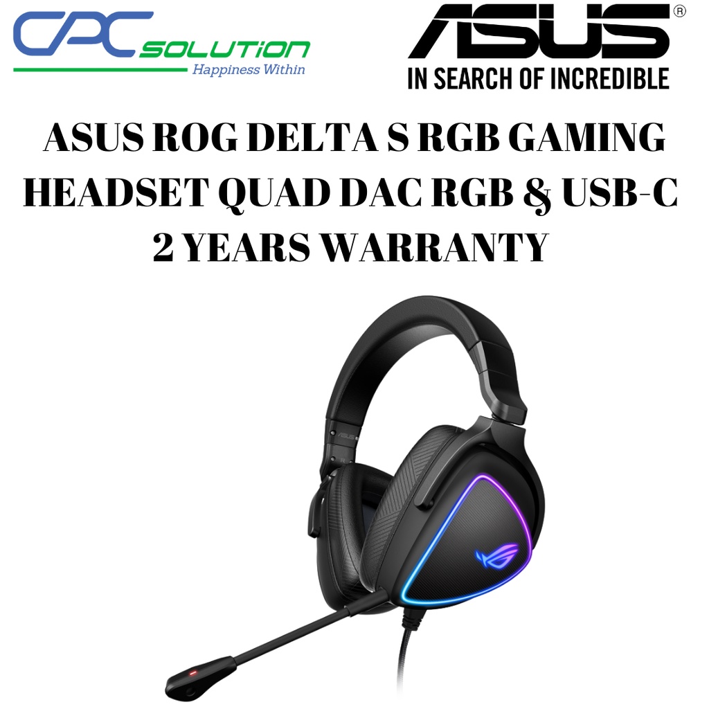 ASUS ROG DELTA S RGB GAMING HEADSET QUAD DAC RGB & USB-C 2 YEARS