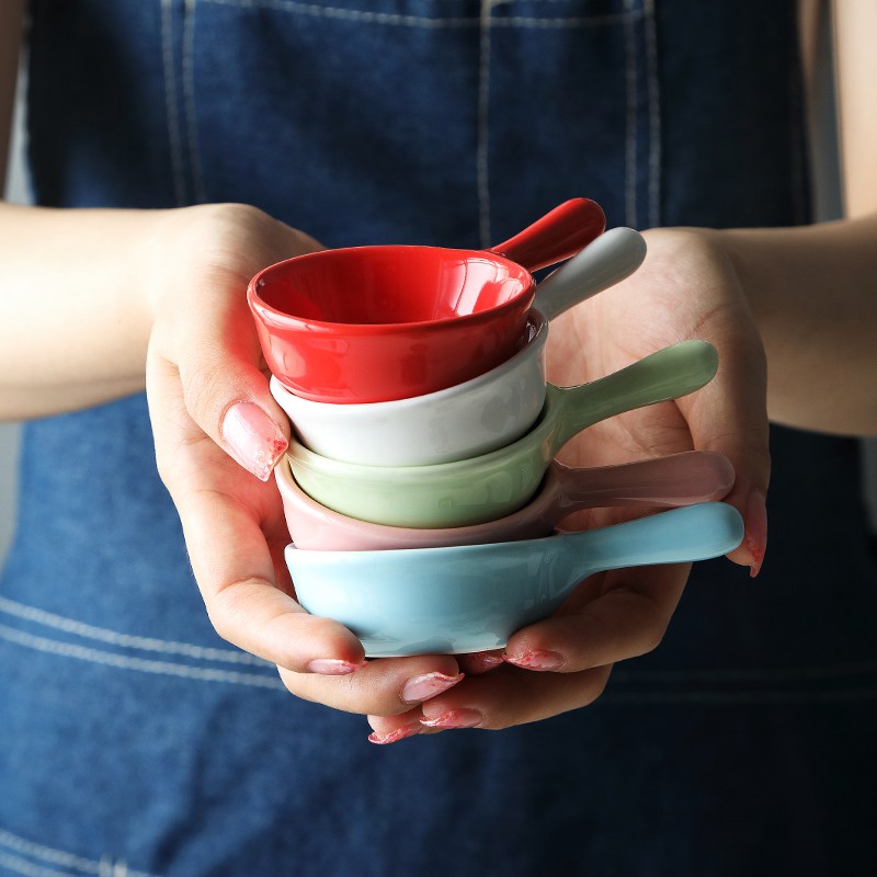 YTMHSweejar Ceramic Handle Sauce Dish Vinegar Dish Sauce Dish Small