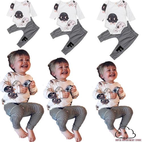 Emo Autumn Newborn Baby Boy Romper Jumpsuit Bodysuit Stripe Pants Clothes Shopee Singapore