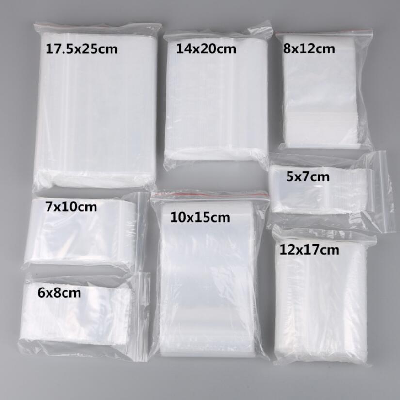 100pcs Thick Transparent Small Zip Lock Plastic Bags,Reclosable Plastic Poly Bag Jewelry Packaging Bags 