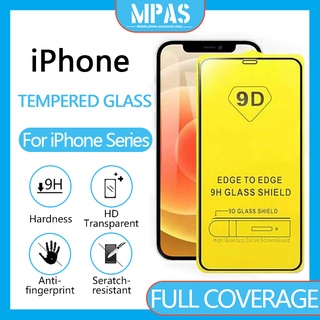 9D iPhone 13/13Mini/13ProMax/11/12/Xs/8/7/6 Full Coverage Screen Protector Tempered Glass