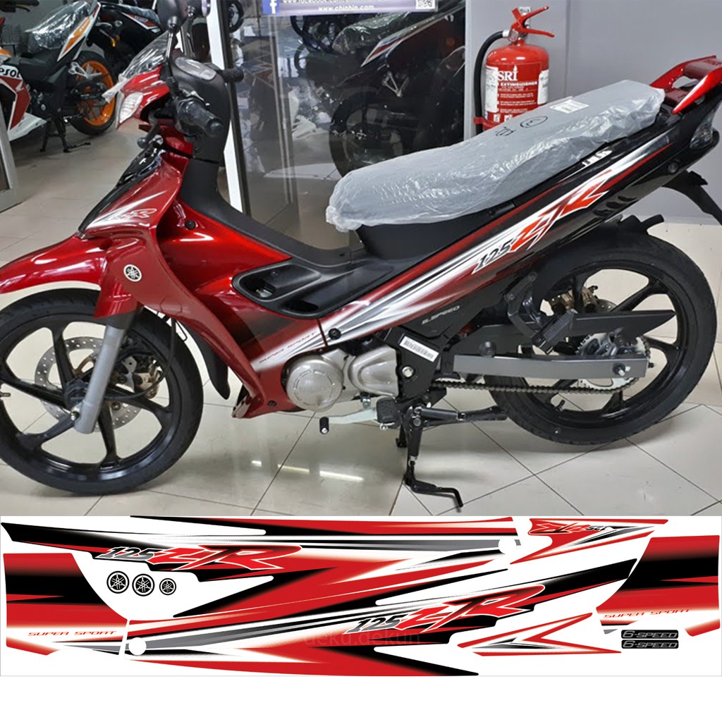 Striping Sticker Yamaha 125zr Red Anti Scratch Resistant Vernis Pay On Site Shopee Singapore