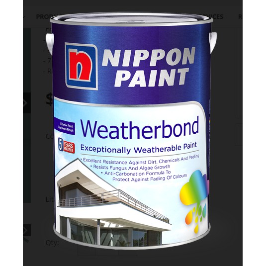 NIPPON PAINT Weatherbond 5 Litre / 5 L, 20 Litre / 20 L Shopee Singapore