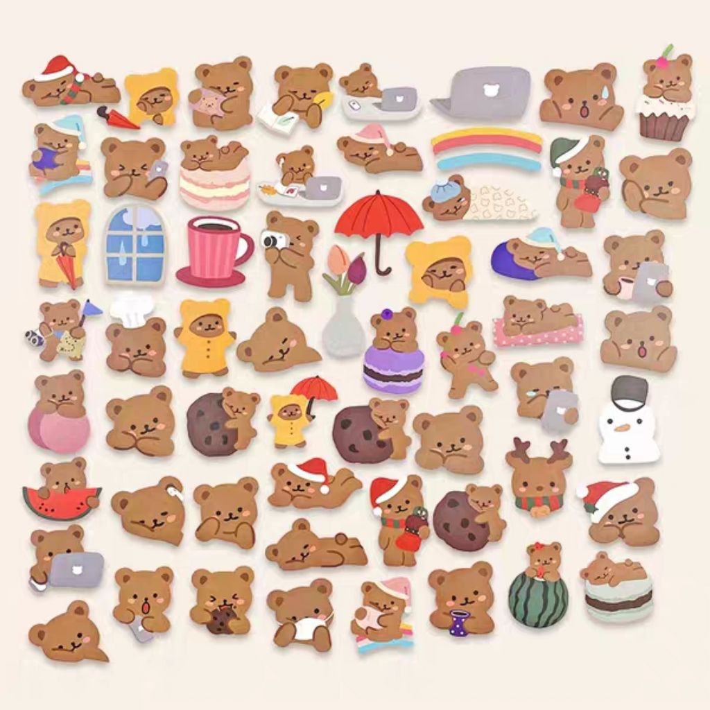korean bamtoree cute bear matte waterproof vinyl sticker