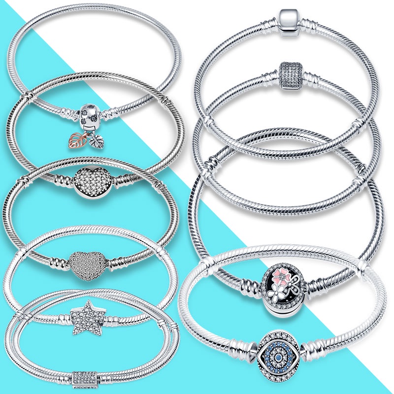 Top Sale High Quality 925 Vintage Silver Bracelet Original Beading Fits Making Women's Jewelry