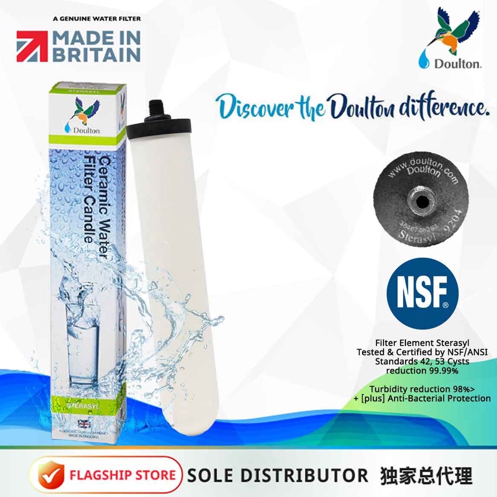 Doulton Sterasyl 9204 NSF Ceramic Water Filter Turbidity reduction 98