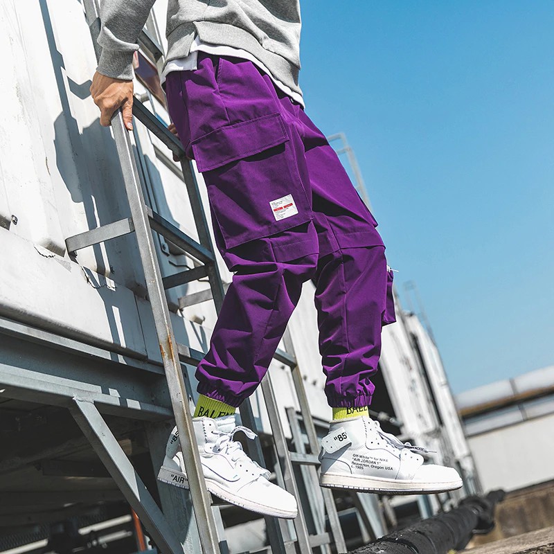 purple jogger pants mens