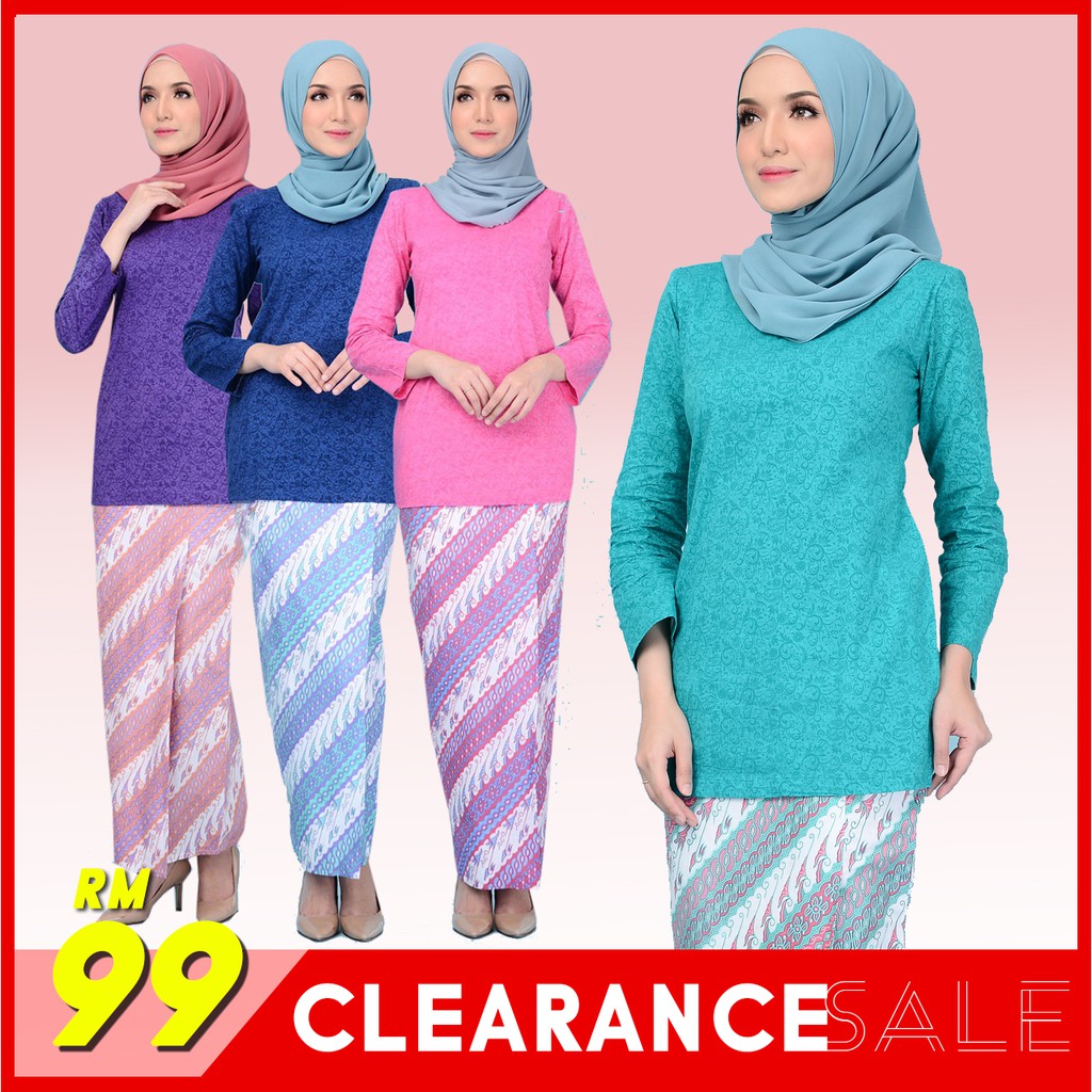 CLEARANCE   TIKA Baju  Kurung  Moden Batik Kedah  Cotton 