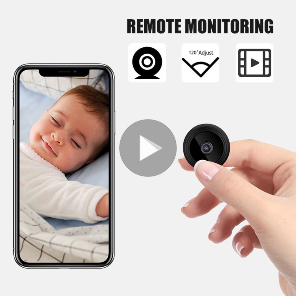 1080P HD A9 Hidden Camera Spy Camera Mini Camera CCTV Camera Wifi Connect to Cellphone Wireless WiFi IP Network Monitor webcam Security Camera home living DVR Night Vision Camera 【Bluey】
