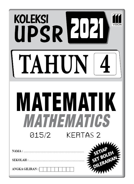 Training Book Work Book Collection Upsr 2021 Matematic 4 Paper 2 Dlp Shopee Singapore