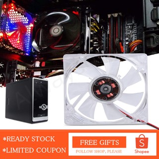 [READY STOCK] Mute PC Case Cooling Fan Cooler 80mm LED Light 12V 4Pin