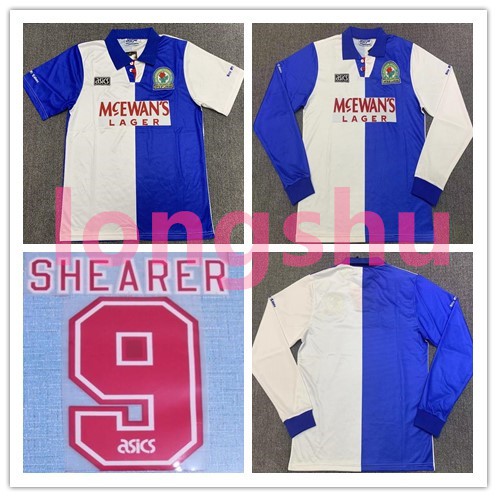 Retro 1994 1995 Blackburn Rovers Home Short Long Sleeve Soccer Jersey Shirt Size S 2xl Shopee Singapore