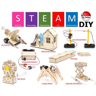 (SG Seller) STEM for Kids DIY Science Toy - Kids DIY Science Electric Handmade Model Blocks Kits Toys - School Science