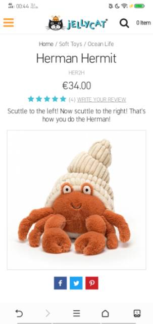 herman hermit jellycat