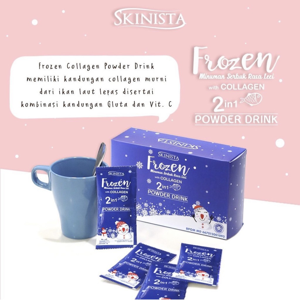 Skinista Frozen Lici Flavored Powder Drink With Collagen 2 In 1 Ecer Singapore