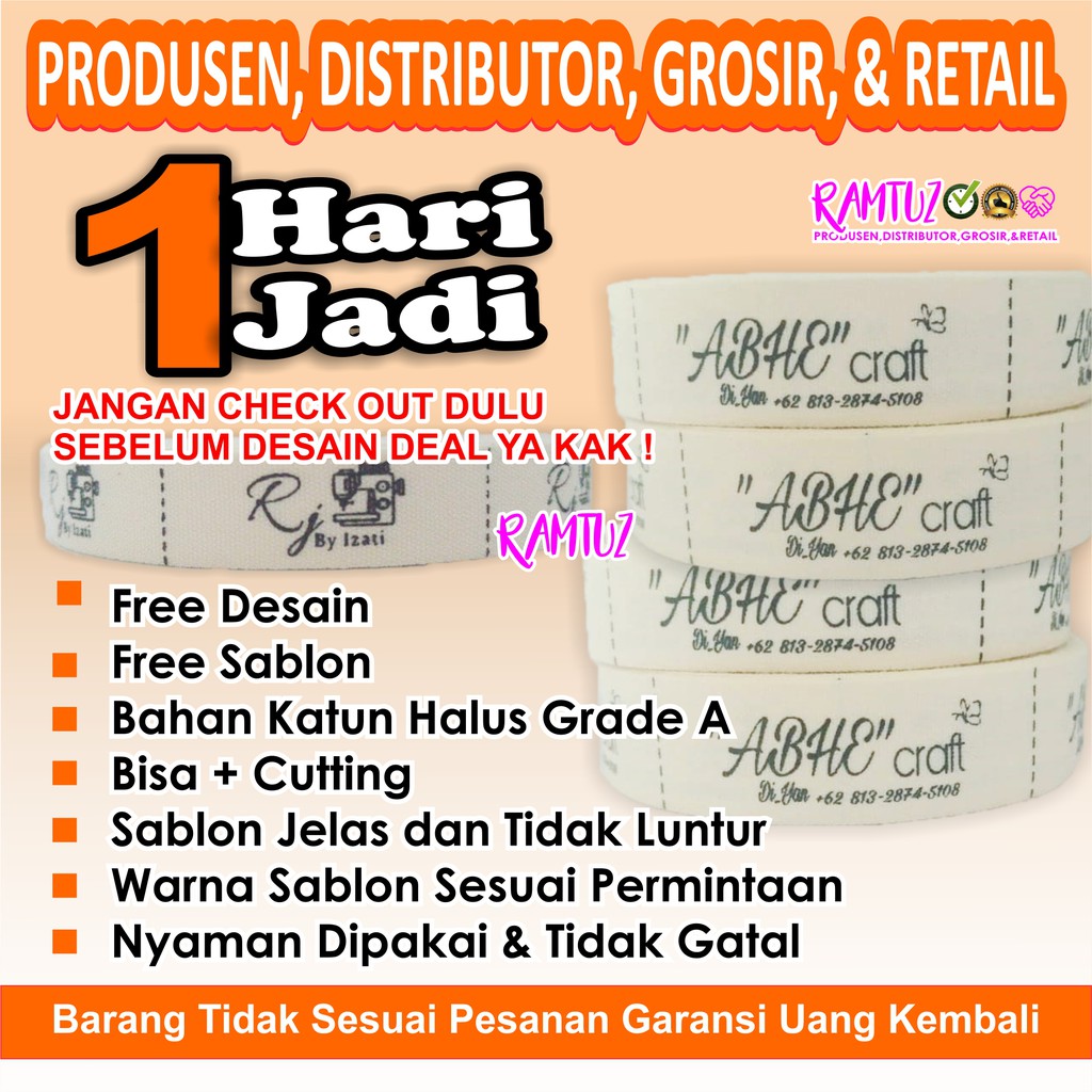 Print Screen Printing Label Clothes Label Woven Label Cotton Hijab Label Shopee Singapore