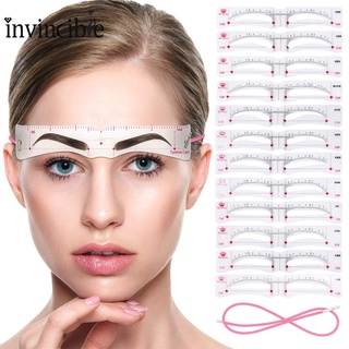 12Pcs Reusable Eyebrow Stencil Set with Rope/ DIY Eyebrow Styling Grooming Template Card/ Beginners Eyebrow Shaper Kit