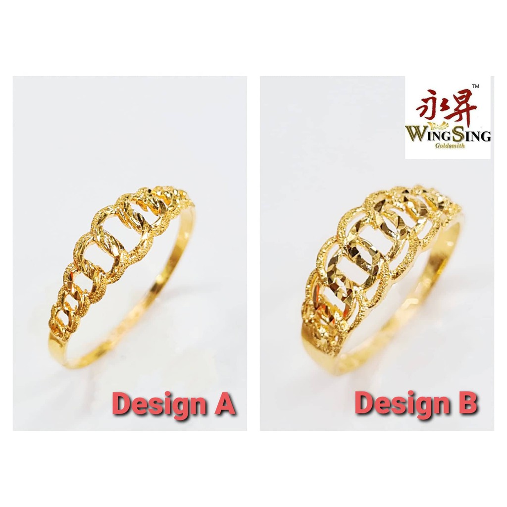 Shop Malaysia Wing Sing 916 Gold Ss Coco Ring Gold Sand Ring 916 Shopee Singapore