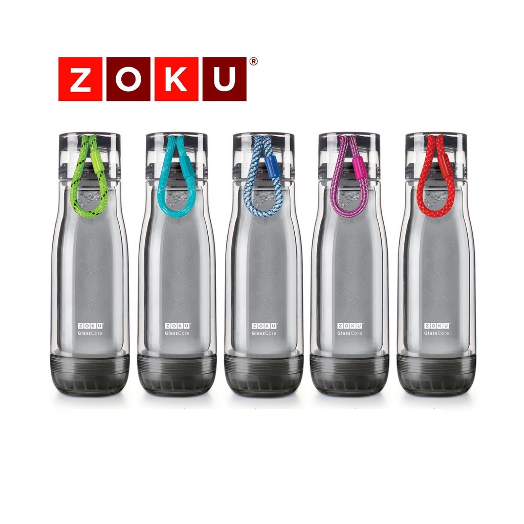 Zoku Glass Core Bottle Active Collection 470ml Leak Proof BPA Free