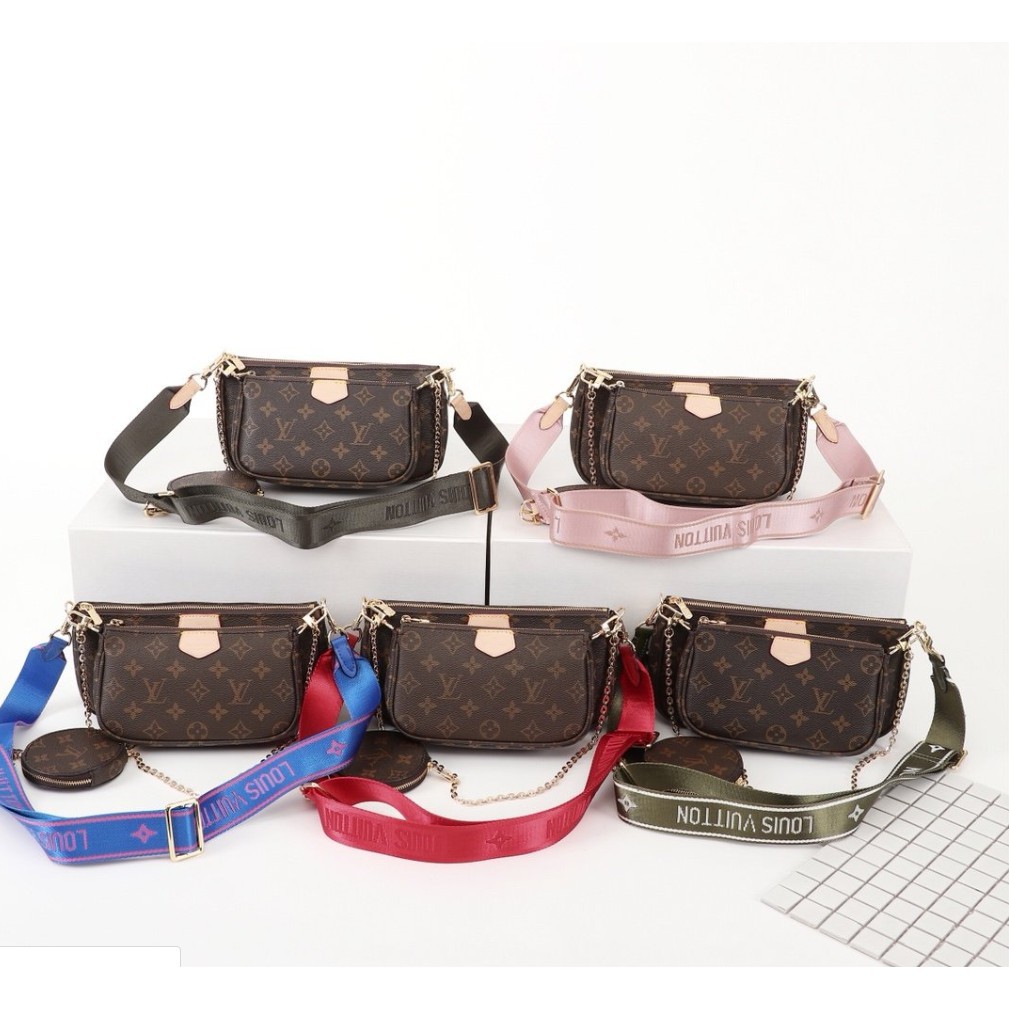 LV Louis Vuitton women&#39;s bags, three-piece handbags are made of Monogram canvas. A small and ...