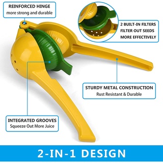 Manual Juicer Lemon Lime Squeezer, Easy to Use Hand Press 2-in-1 Fruit Juicer, Fastest Extraction Citrus Press #3