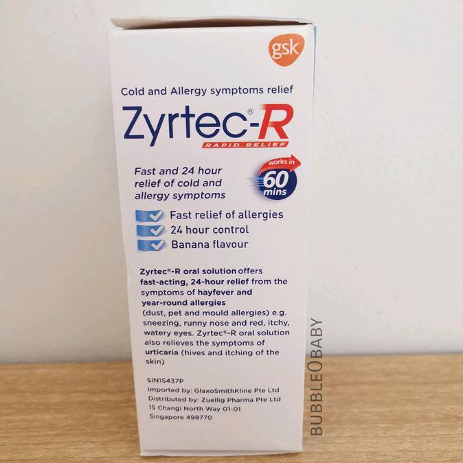 Flu Medicine / Allergy Itching Baby Children Zyrtecr Solution Syrup