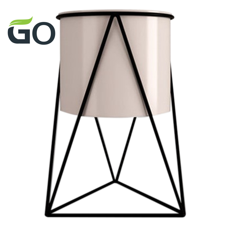 Geometric Metal Flower Stand Durable Indoor Garden Plant Holder White Shopee Singapore