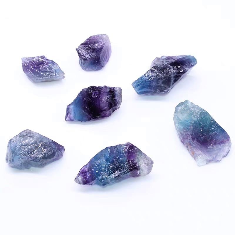 Nurture Crystals 100g 天然水晶彩色原石蓝绿紫色萤石摆件q Shopee Singapore