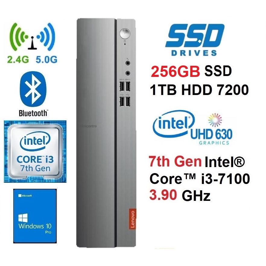 7th Gen Intel i3-7100 3.9Ghz Essential Family Desktop Lenovo IdeaCentre  510S 8/16GB DDR4 256GB SSD WIFI+BT no DVD Win 10 | Shopee Singapore