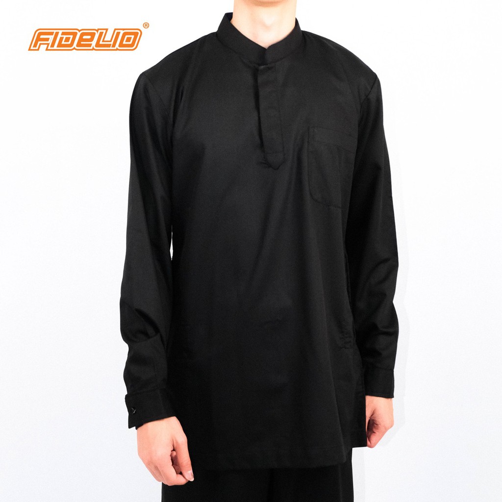 12 12 Jaspar Kurta Modern Black Baju Kurta Moden Lelaki Shopee Singapore