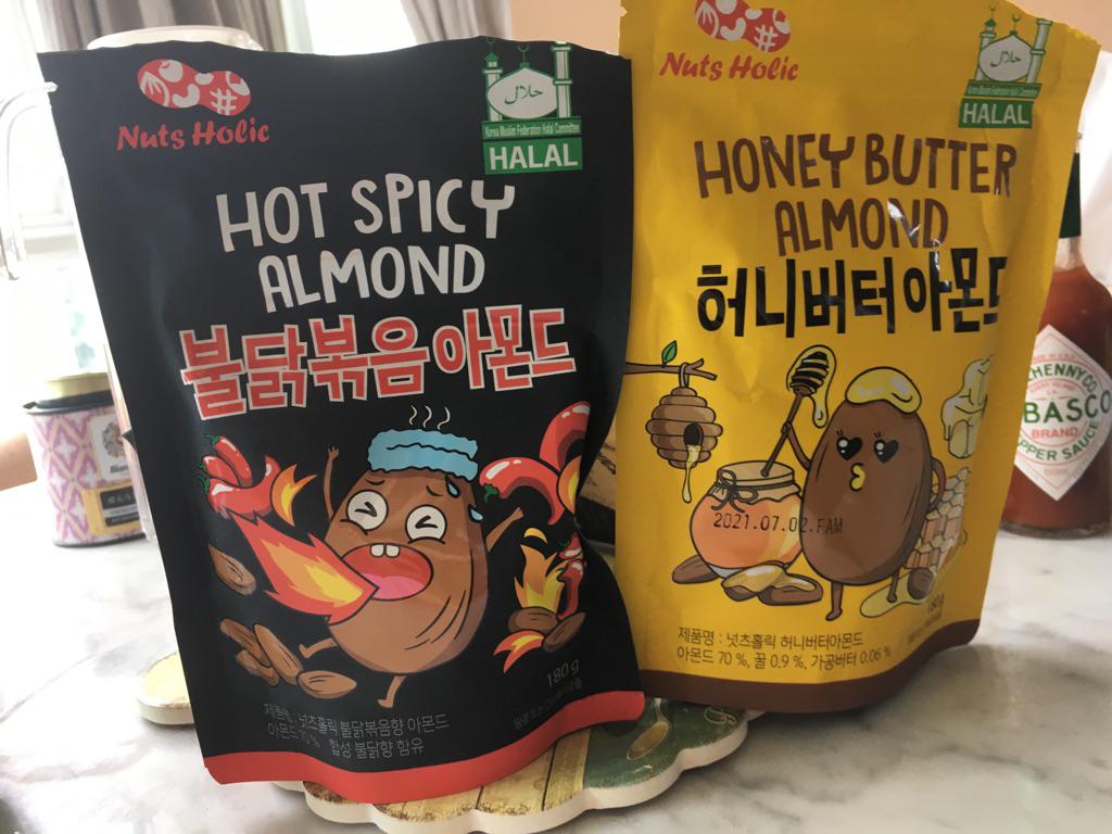 [KOREAN HALAL FOOD] Nutsholic Honey Butter Almond / Hot Spicy Almond
