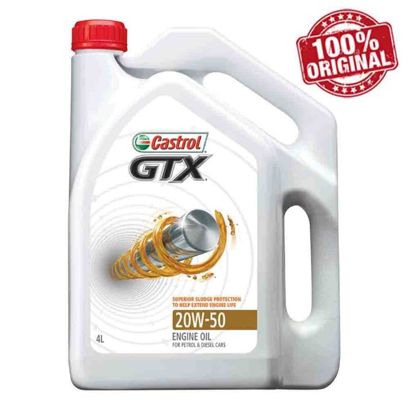 Castrol Gtx 20w50 4l Engine Oil 100 Original Shopee Singapore