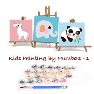 Kids DIY Canvas Oil Painting By Numbers Wooden Frame